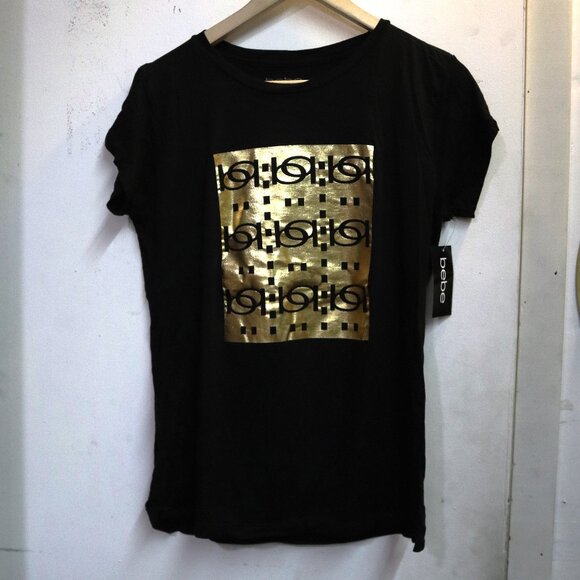 Bebe - Black and Gold Graphic T-Shirt (5CTA1089BB) - Picture 1 of 4